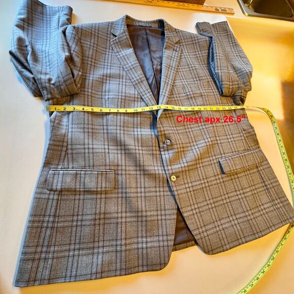 VTG Ralph Ralph Lauren Classic Sport Mens Sz 52R Brown Plaid Wool Blend Blazer - Picture 4 of 16